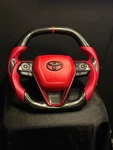 Custom Carbon Fiber Steering Wheel For Toyota Camry Avalon Corolla - Red Leather. Fixed Price $375.00.