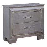 Benjara 2 Drawer Wooden Nightstand With Embossed Textured Details- Gray. Fixed Price $445.99.