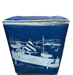 Vtg Prepac Inc. Blue & White Vinyl Rope Nautical Sail Scene Zip Cooler/ice Chest. Fixed Price $34.30.