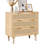 Vevor Rattan Dresser Natural Closet 3 Drawers For Bedroom. Fixed Price $155.99.