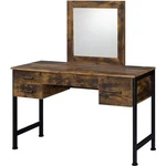 Bowery Hill Contemporary Vanity Desk & Mirror Rustic Oak Black Finish. Fixed Price $365.83.