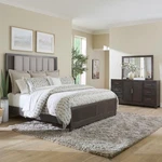 Liberty Furniture Modern Edge Queen Upholstered Bed Dresser Mirror - Brown. Fixed Price $1420.97.