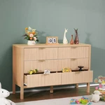 Uimoso 6 Fluted Dresser Wooden Chest Of Drawers Modern Storage Cabinet. Fixed Price $182.99.