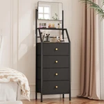 Dresser 4 Drawer Vanity Mirror 2 Tier Shelves Black 15.3 DD003 Higdbfe. Fixed Price $114.99.