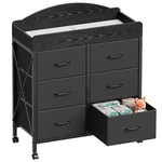 Baby Changing Table Dresser Drawer Waterproof Pad Wheels Black Yetom 6-FABRIC. Fixed Price $209.99.