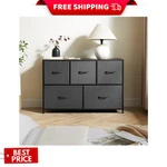 Mainstays 5 Drawer Fabric Dresser 40IN Wide Grey Bedroom Storage Organizer. Fixed Price $76.99.