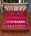 Community Plate 1959 Winsome Flatware Set 16 Refinished Wood Storage Chest. Fixed Price $81.99.