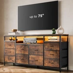 63.3 In Dresser For Bedroom, 10 Drawer Stand 65 70 75 Tv, Fabr. Fixed Price $159.11.