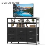 Dumos Home Stand For Up To 45 In TV,W/6 Fabric Drawer&led Lights&power Outlet. Fixed Price $80.90.
