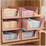 Snslxh 5-PACK Stackable Foldable Closet Organizer Storage Boxes Bins. Fixed Price $65.97.