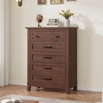 Garveehome 5 Dresser For Bedroom 41.3 In Tall Vertical Drawer Large. Fixed Price $250.23.