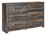 Bowery Hill 6 Drawer Dresser In Burnt Orange And Teal. Fixed Price $527.99.