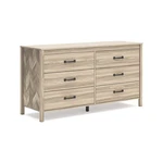 Signature Design By Ashley Battelle 6 Drawer Dresser, Tan. Fixed Price $299.64.