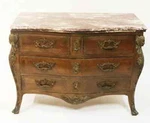 Antique Louis Xv Style Furniture Chest Of Drawers Bombe Marble Top Ormolu. Fixed Price $1599.00.