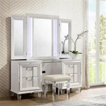 Picket House Furnishings Charlotte Vanity Stool With Acrylic Leg. Fixed Price $145.54.