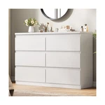 Jocoevol White 6 Drawer Dresser For Bedroom, 15.3" X 47.2" 32.3" In S.... Fixed Price $234.54.