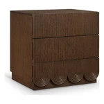 Meridian Furniture Scallop Brown Oak Veneer Night Stand. Fixed Price $499.30.