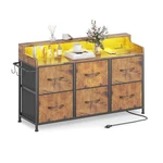Leadpro Dresser For Bedroom With 6 Drawers - Rustic Brown. Fixed Price $170.97.
