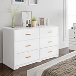 6 Drawer Dresser For Bedroom Modern Wide Wood Chests Storage. Fixed Price $187.97.