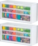 Iris Small Plastic Storage Drawers, 10-DRAWER 2 Pack, Stackable. Fixed Price $19.99.
