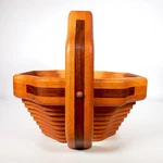Artisan Carved Wood Collapsible Basket Handle Walter Wacker Craftsman Arts. Fixed Price $118.13.