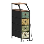 Tohomeor Narrow Dresser 18.9"D X 9.8"W 34.4"H (4 Drawers), Retro Flower. Fixed Price $108.90.