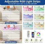 White 8 Drawers Led Chest Of Dresser Bedroom High Gloss Storage Vanity Cabinet. Fixed Price $170.00.