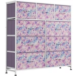 9 Drawer Dresser Fabric Storage Tower Tie Dye Purple Chest Organizer Wlive Tall. Fixed Price $124.99.