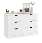 Homfa Modern Wood 6 Drawer Dresser - White. Fixed Price $220.00.
