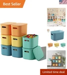 Colorful Storage Bins With Lids 8 Pack Stackable Organizers For Craft Snacks. Fixed Price $69.08.