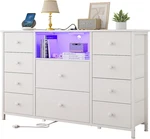 Ldttcuk Dresser With Charging Station And Led Lights, Long For Bedroom. Fixed Price $202.99.