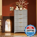 Marsail 5 Tall Wooden Dresser Smooth-glide Drawers Modern Storage. Fixed Price $268.95.