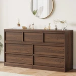 7 Drawer Dresser Walnut Wood Chest Storage Bedroom Garveehome 54IN Wide. Fixed Price $369.99.
