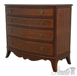 L72683: Maitland Smith Federal Style Mahogany Bowfront Chest Of Drawers. Fixed Price $1895.00.