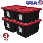 Stackable Plastic Storage Tote Snap-lid Lockable Indoor Outdoor Organizer New. Fixed Price $49.04.
