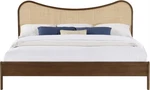 Meridian Furniture Windsor Brown Solid Wood And Natural Cane King Bed. Fixed Price $1103.54.