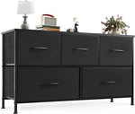 Sorbus DRW-CU5-WDA Dresser With Drawers Furniture Storage Black And Wood. Fixed Price $60.99.
