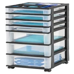 Iris Usa Plastic Storage Organizer Rolling Cart Wheels Casters 7-DRAWERS. Fixed Price $126.88.