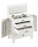 Hives & Honey Emma Wood Jewelry Chest Modern White Tabletop Storage W/ 4 Drawers. Fixed Price $78.84.