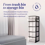 Drawer Tower, 6-TIER Clear Plastic Storage Organizer Cart, Black Frame Heav.... Fixed Price $98.95.