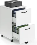 Sweetcrispy 2 Drawer Filing White, Rolling Wood File Cabinets With Print. Fixed Price $71.98.