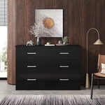 Homfa 6 Drawer Double Dresser, Wood Storage Cabinet With Easy Pull Out Handles. Fixed Price $359.00.