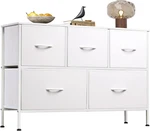 White Dresser For Bedroom With 5 Drawers, Chest Of Fabric Small. Fixed Price $88.99.