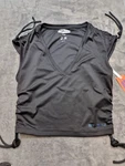 Urban Outfitters Iets Frans Sport Ruched V-front Workout Top Black Size M Rrp 36. Fixed Price $6.80.