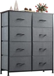 Tall Fabric Dresser With 8 Drawers - Dark Gray Storage Tower For Any Room. Fixed Price $91.99.