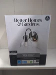 New Box Better Homes & Gardens Glass Sconce Satin Nickel Finish #52016. Fixed Price $22.68.