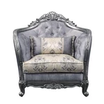 Acme Ariadne Fabric Button Tufted Chair With 1 Pillow Platinum Gray. Fixed Price $1282.68.