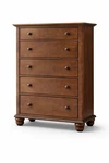 Abbyson Hayden 5-DRAWER Chest Rich Acacia Wood Veneer & English Dovetail Drawers. Fixed Price $200.00.