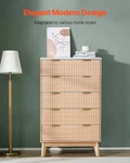 5 Fluted Dresser, Wooden Chest Of Drawers With Sliding & Anti-tip Device,. Fixed Price $275.66.