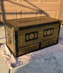 Vintage Antique Brass And Trunk Chest Pier 1 Imports Wooden Storage Gold. Fixed Price $350.00.